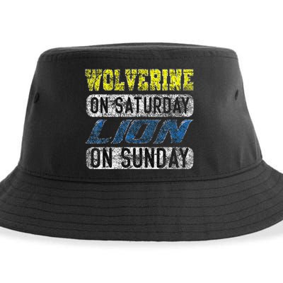 Wolverine On Saturday Lion On Sunday Funny Gift Sustainable Bucket Hat