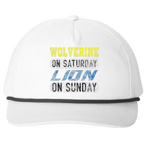 Wolverine On Saturday Lion On Sunday Funny Gift Snapback Five-Panel Rope Hat