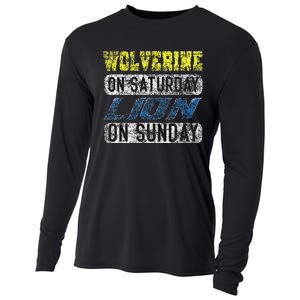 Wolverine On Saturday Lion On Sunday Funny Gift Cooling Performance Long Sleeve Crew