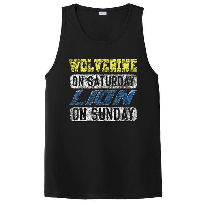 Wolverine On Saturday Lion On Sunday Funny Gift PosiCharge Competitor Tank