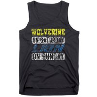 Wolverine On Saturday Lion On Sunday Funny Gift Tank Top