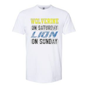 Wolverine On Saturday Lion On Sunday Funny Gift Softstyle CVC T-Shirt