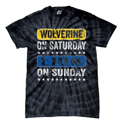 Wolverine On Saturday Lion On Sunday Tie-Dye T-Shirt