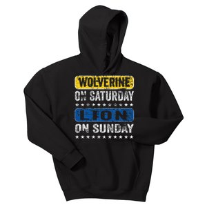 Wolverine On Saturday Lion On Sunday Kids Hoodie