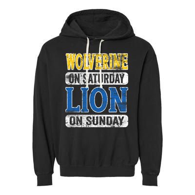 Wolverine On Saturday Lion On Sunday Garment-Dyed Fleece Hoodie