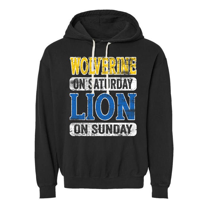 Wolverine On Saturday Lion On Sunday Garment-Dyed Fleece Hoodie
