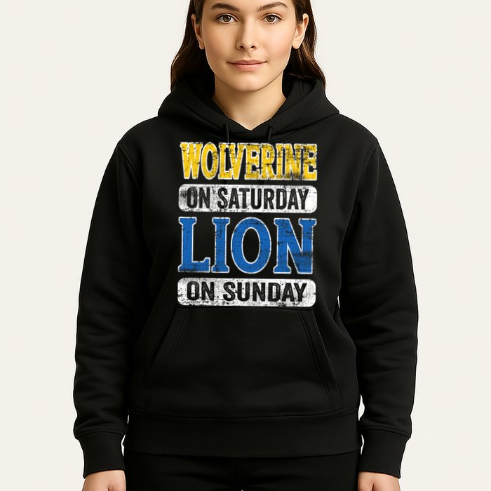 Wolverine On Saturday Lion On Sunday Hoodie