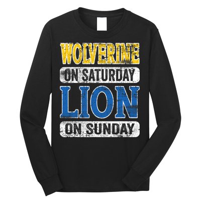 Wolverine On Saturday Lion On Sunday Long Sleeve Shirt