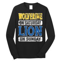 Wolverine On Saturday Lion On Sunday Long Sleeve Shirt
