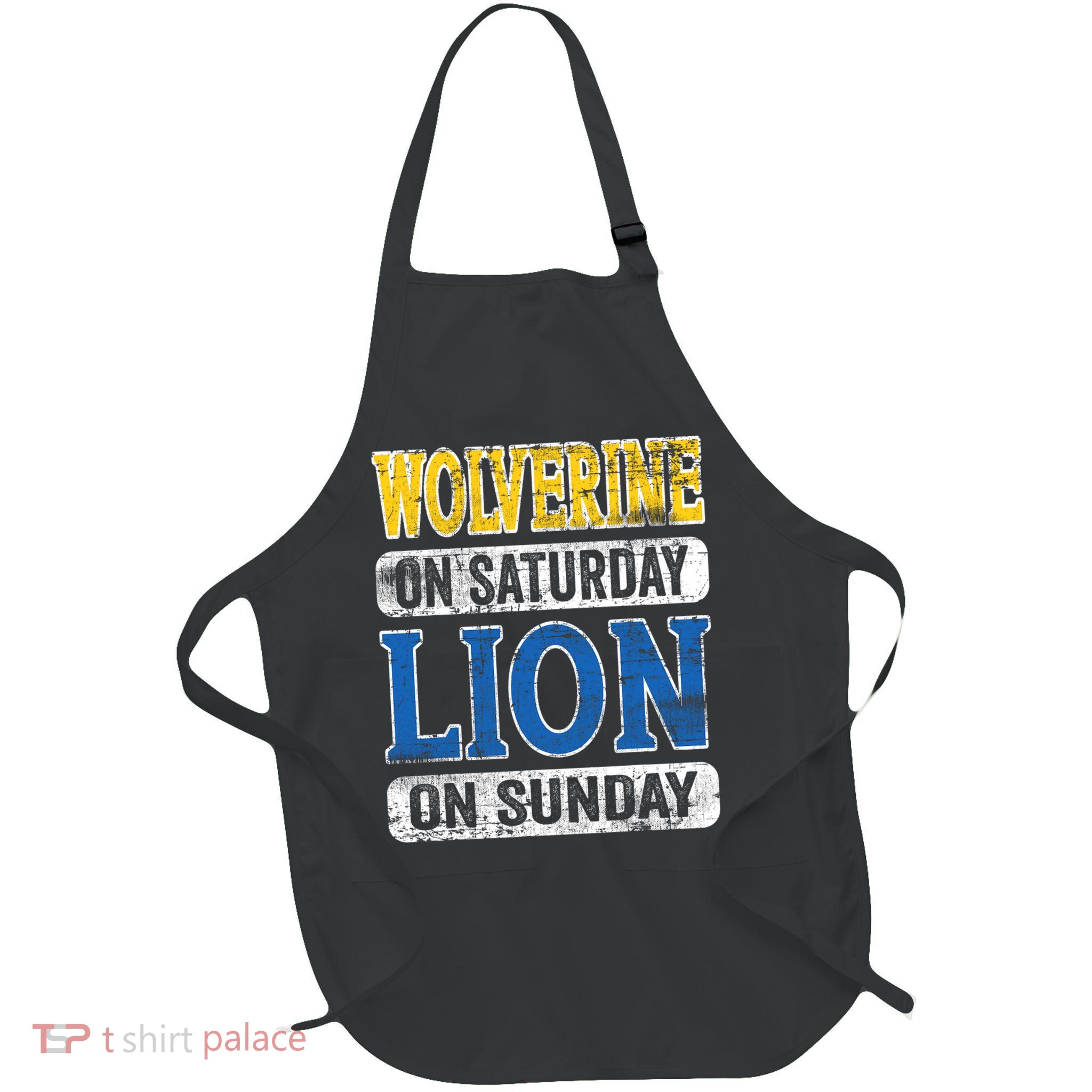 Wolverine On Saturday Lion On Sunday Apron