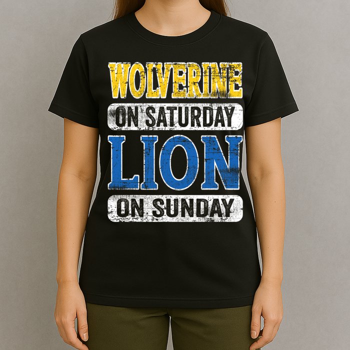 Wolverine On Saturday Lion On Sunday T-Shirt