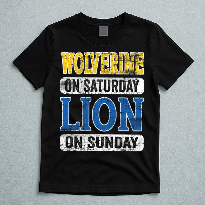 Wolverine On Saturday Lion On Sunday T-Shirt