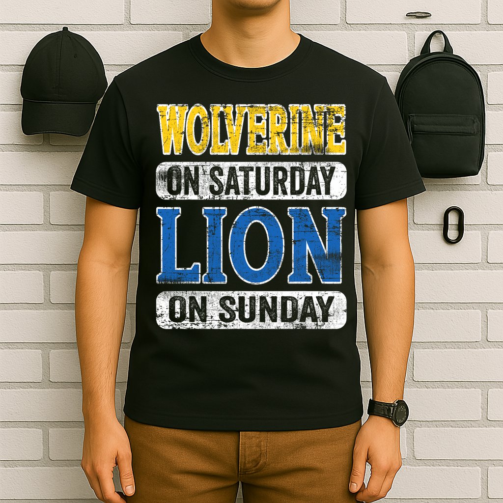 Wolverine On Saturday Lion On Sunday T-Shirt