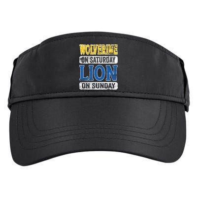 Wolverine On Saturday Lion On Sunday Adult Drive Performance Visor