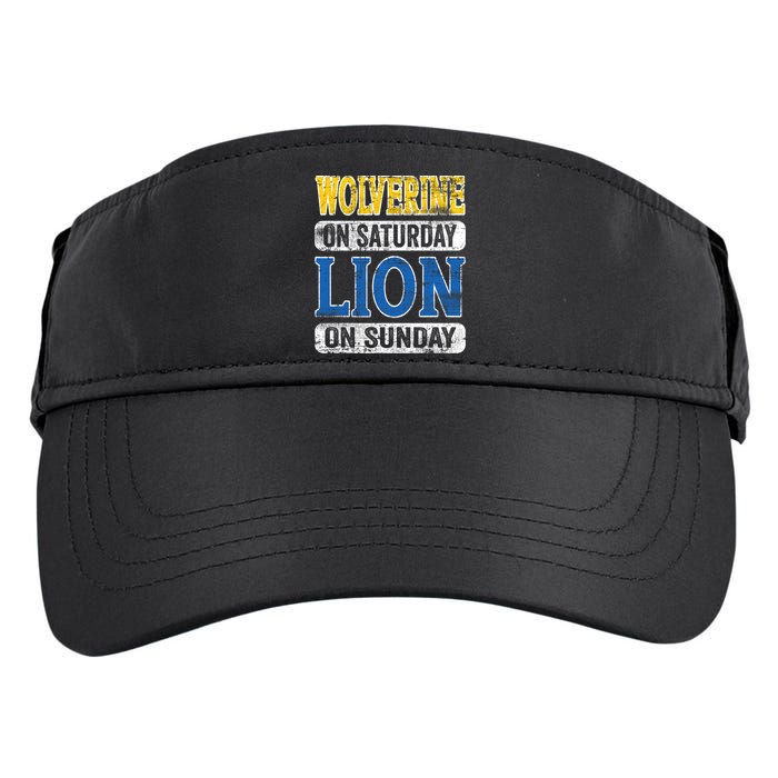 Wolverine On Saturday Lion On Sunday Adult Drive Performance Visor