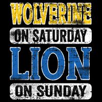 Wolverine On Saturday Lion On Sunday Drawstring Bag