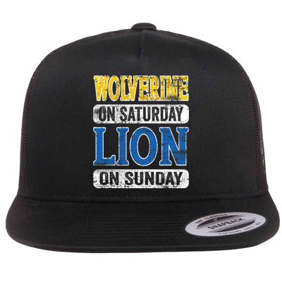 Wolverine On Saturday Lion On Sunday Flatbill Hat