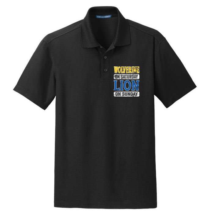 Wolverine On Saturday Lion On Sunday Dry Zone Grid Polo