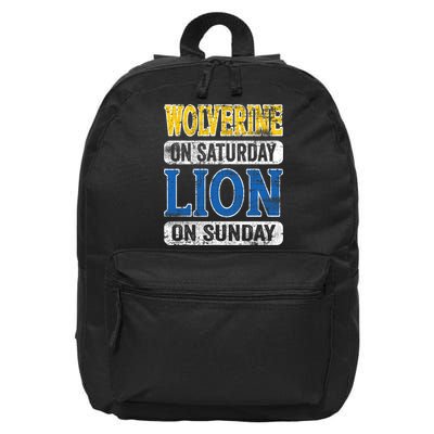 Wolverine On Saturday Lion On Sunday 16 in Basic Backpack