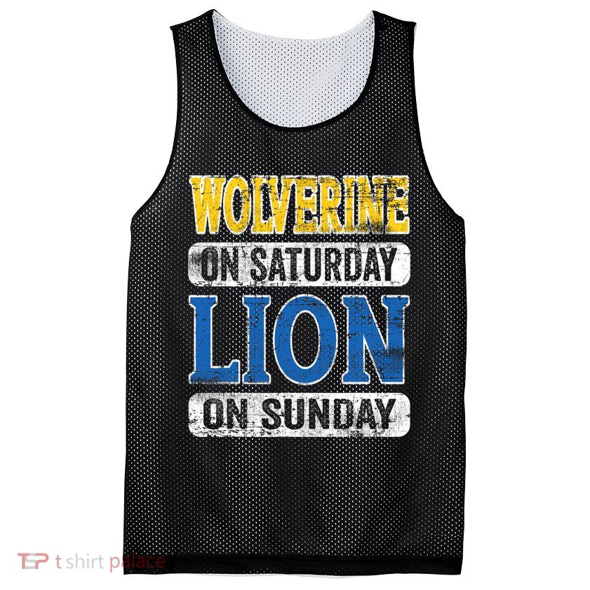 Wolverine On Saturday Lion On Sunday Mesh Reversible Basketball Jersey Tank