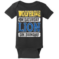 Wolverine On Saturday Lion On Sunday Baby Bodysuit