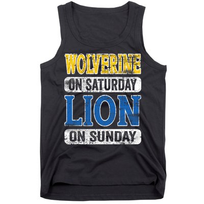 Wolverine On Saturday Lion On Sunday Tank Top
