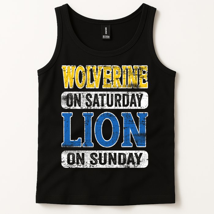 Wolverine On Saturday Lion On Sunday Tank Top