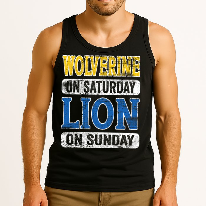 Wolverine On Saturday Lion On Sunday Tank Top