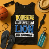 Wolverine On Saturday Lion On Sunday Tank Top