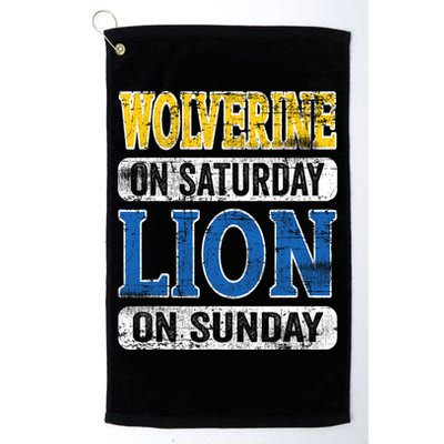 Wolverine On Saturday Lion On Sunday Golf Towel