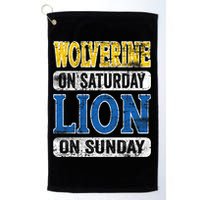 Wolverine On Saturday Lion On Sunday Golf Towel