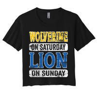 Wolverine On Saturday Lion On Sunday Crop Top