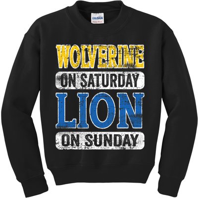 Wolverine On Saturday Lion On Sunday Kids Sweatshirt