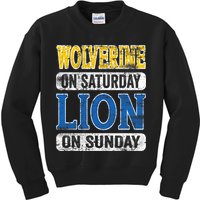 Wolverine On Saturday Lion On Sunday Kids Sweatshirt