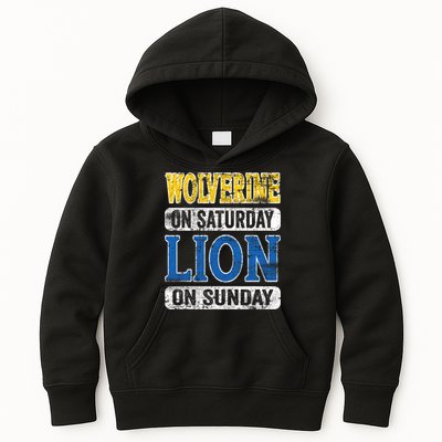 Wolverine On Saturday Lion On Sunday Kids Hoodie