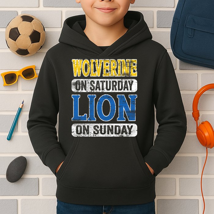 Wolverine On Saturday Lion On Sunday Kids Hoodie