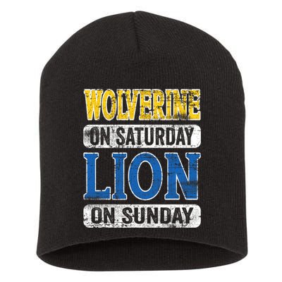 Wolverine On Saturday Lion On Sunday Short Acrylic Beanie