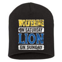 Wolverine On Saturday Lion On Sunday Short Acrylic Beanie