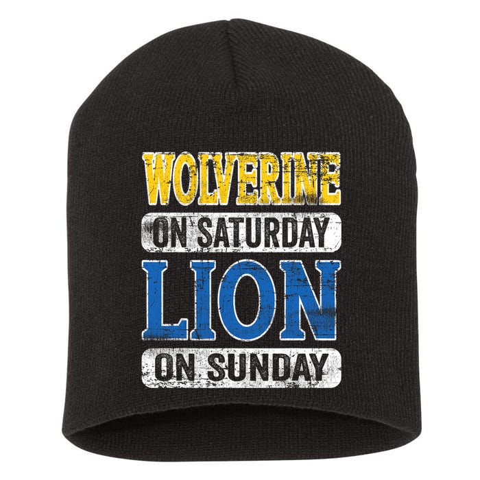 Wolverine On Saturday Lion On Sunday Short Acrylic Beanie