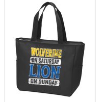 Wolverine On Saturday Lion On Sunday Zip Tote Bag