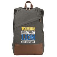 Wolverine On Saturday Lion On Sunday Cotton Canvas Backpack