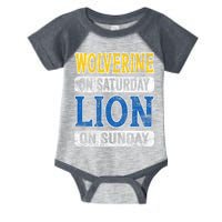 Wolverine On Saturday Lion On Sunday Infant Baby Jersey Bodysuit