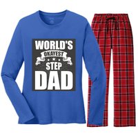 World's Okayest Stepgiftdad Stepdad Gift Women's Long Sleeve Flannel Pajama Set 