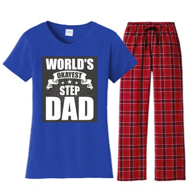 World's Okayest Stepgiftdad Stepdad Gift Women's Flannel Pajama Set