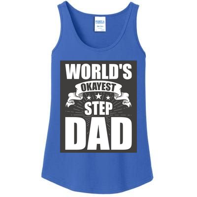 World's Okayest Stepgiftdad Stepdad Gift Ladies Essential Tank