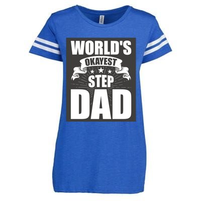 World's Okayest Stepgiftdad Stepdad Gift Enza Ladies Jersey Football T-Shirt