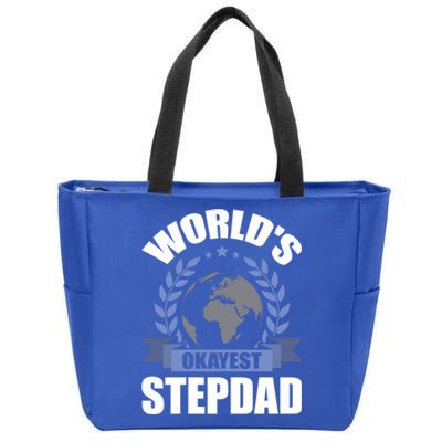 World's Okayest Stepcute Giftdad Stepdad Gift Zip Tote Bag