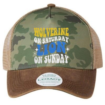 Wolverine On Saturday Funny Lion On Sunday Legacy Tie Dye Trucker Hat