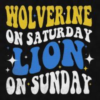 Wolverine On Saturday Funny Lion On Sunday Ladies PosiCharge Tri-Blend Wicking Tank