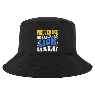 Wolverine On Saturday Funny Lion On Sunday Cool Comfort Performance Bucket Hat